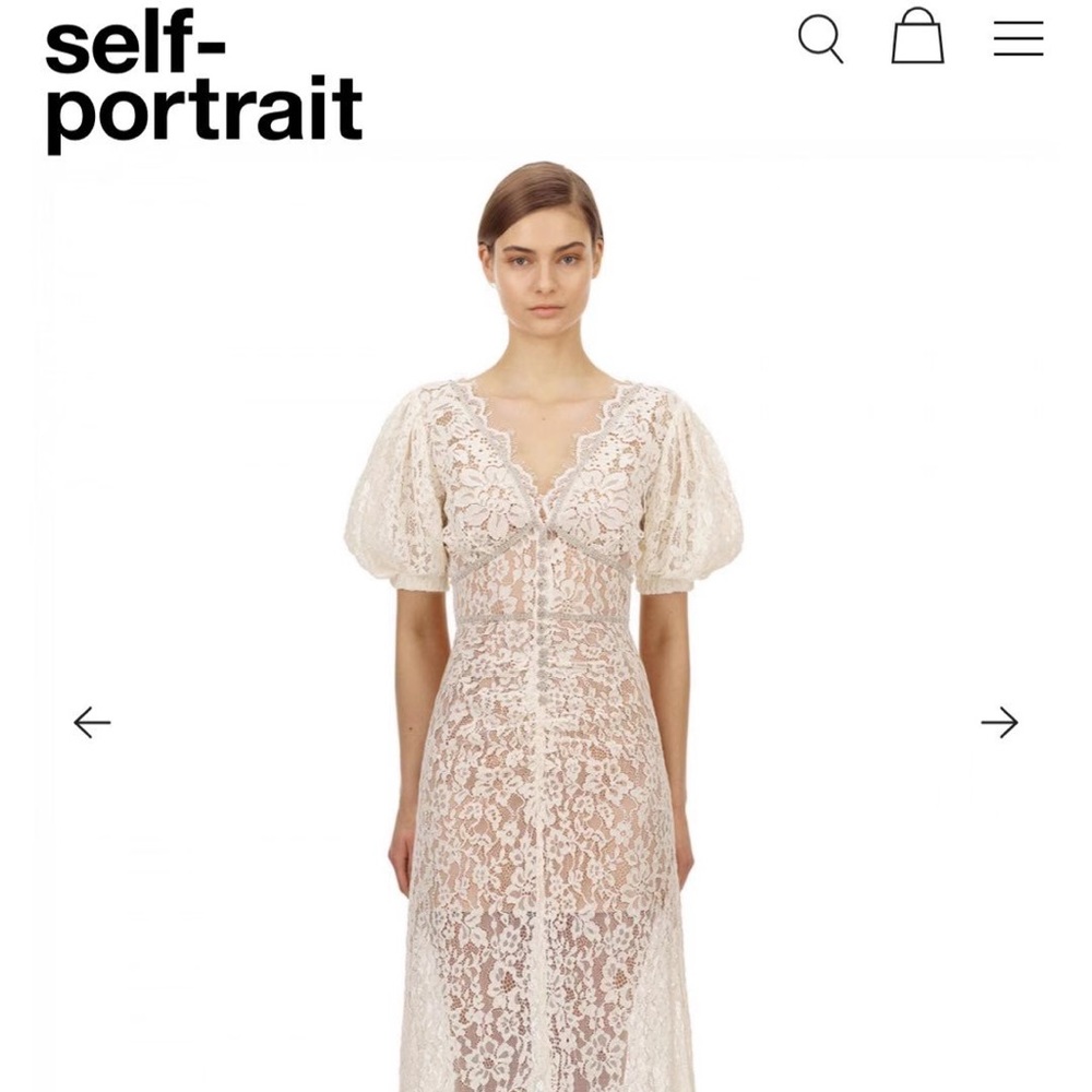 Self Portrait Camellia dress crystal lace UK8 - Picture 5 of 16